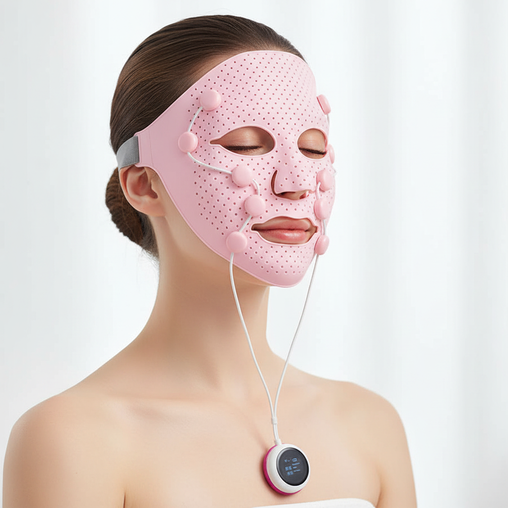 EMS Silicone Facial Massager Mask – Microcurrent Face Lifting Device for Skin Tightening, Firming and Anti-Aging Beauty Treatments