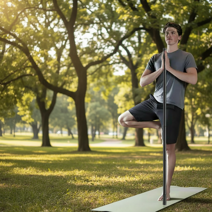 Adjustable Yoga Fitness Stick – Portable 5ft Home Workout Bar for Strength Training, Stretching, Balance and Full Body Exercise