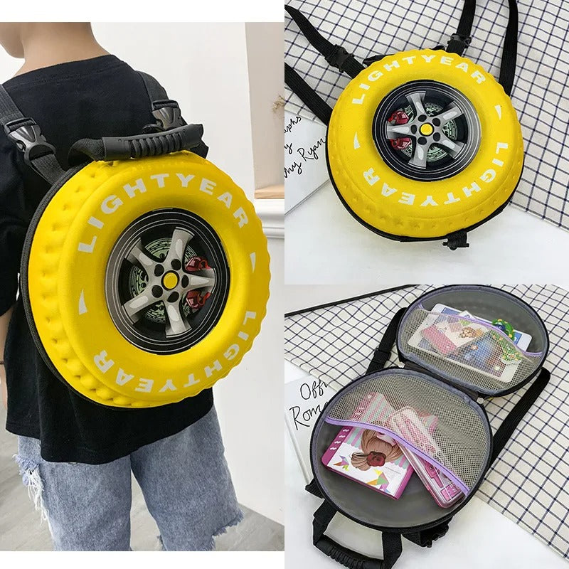 EVA Tire Kids Backpack – Cute Korean Style Kindergarten School Bag for Boys with Lightweight Comfortable Everyday Carry