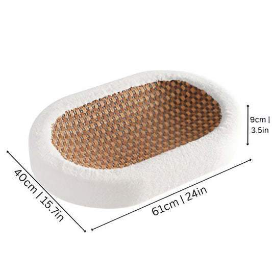 Cat Scratch Lounge Bed with Cushioned Sleeping Area and Textured Surface