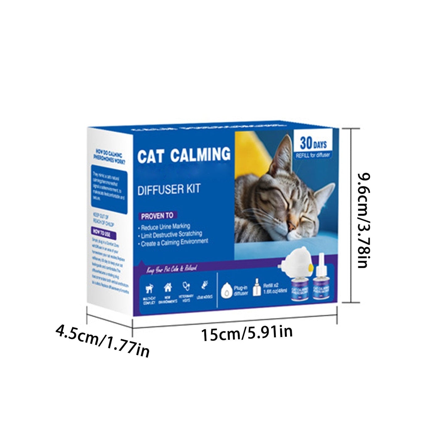 Pheromone Diffuser for Anxious Pets with Plug-In Operation and 60-Day Refill Supply