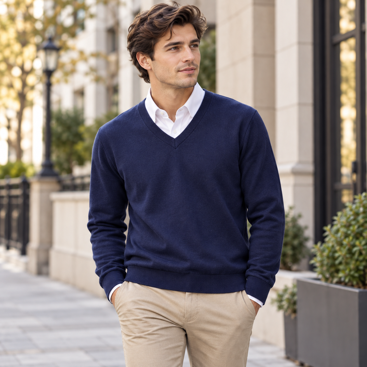 Men's Crew Neck Pullover Sweater | Casual Knit