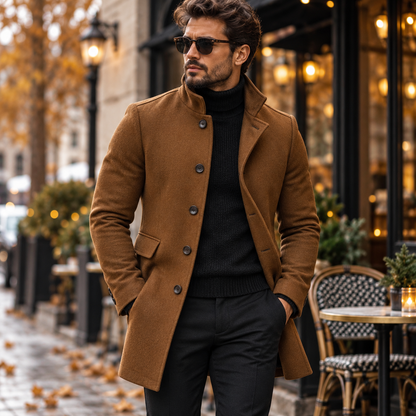 Men's Fall Overcoat Collar Design | Outerwear Coat