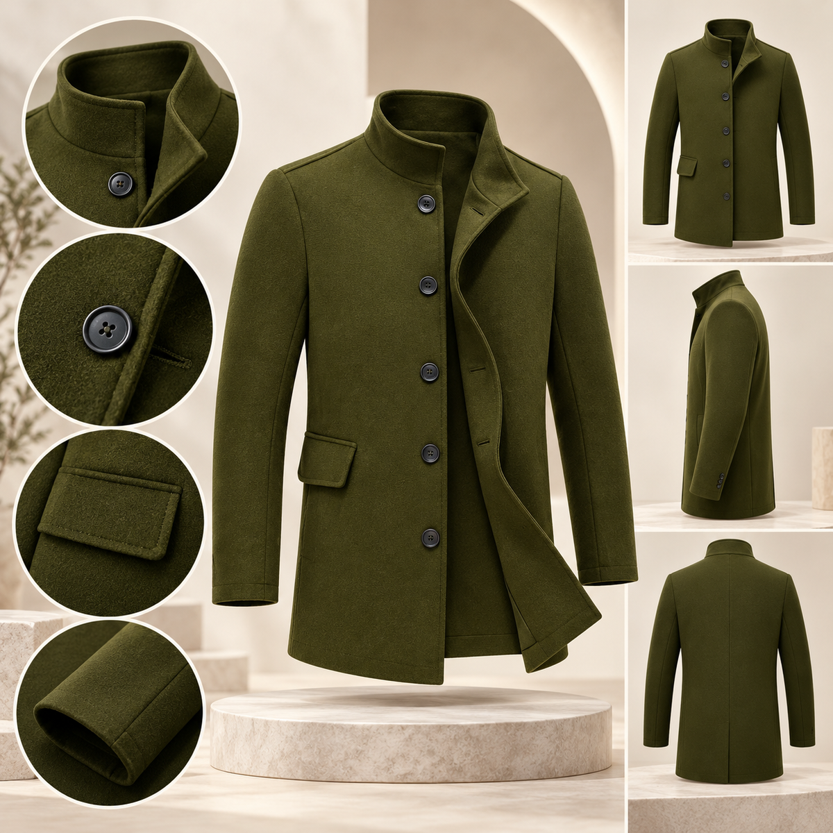 Men's Fall Overcoat Collar Design | Outerwear Coat