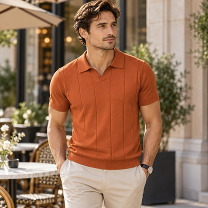Men's Knitted Slim Fit Polo Shirt | Casual Wear