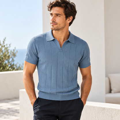 Men's Knitted Slim Fit Polo Shirt | Casual Wear