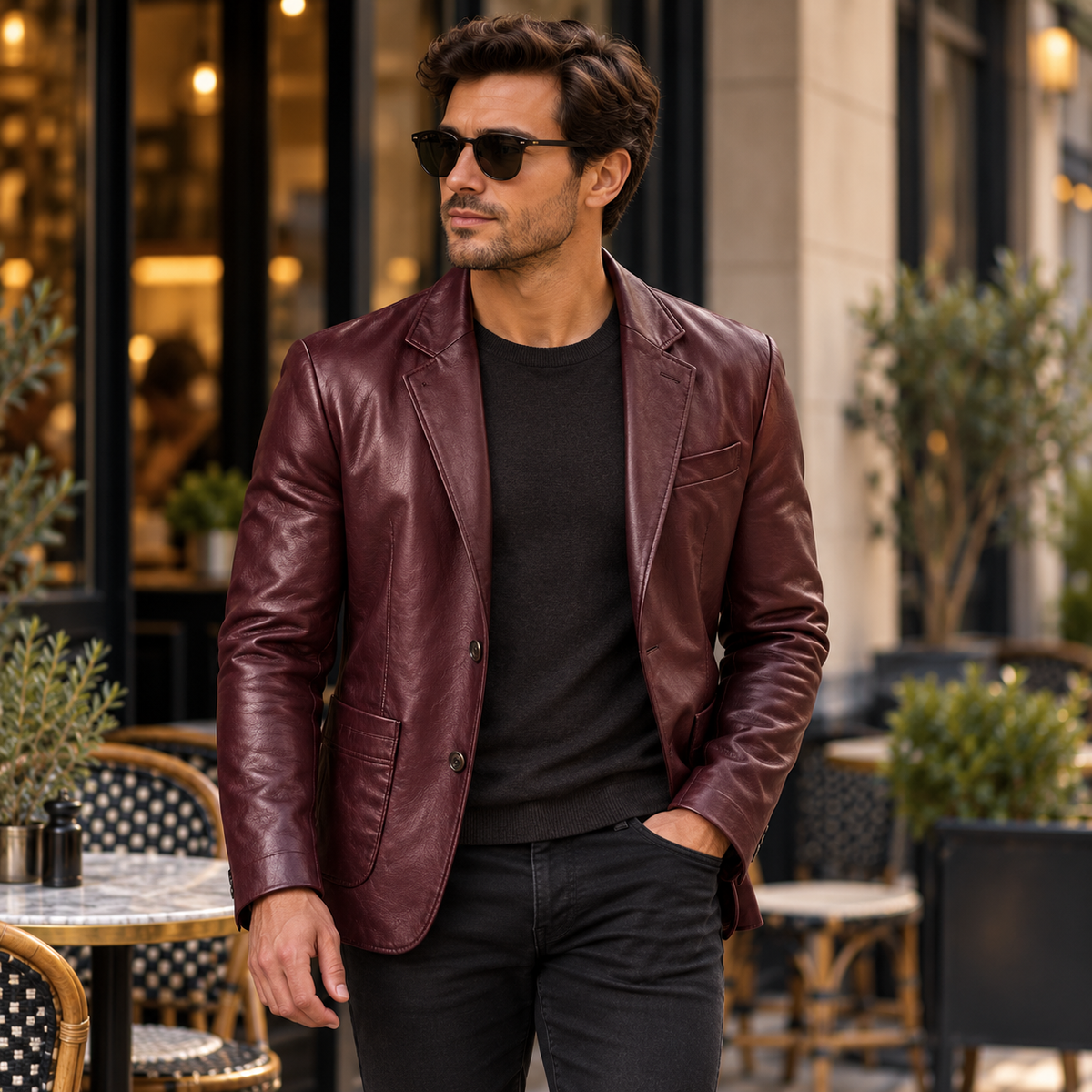 Men's Modern Cut Versatile Blazer | Lambskin Blazer