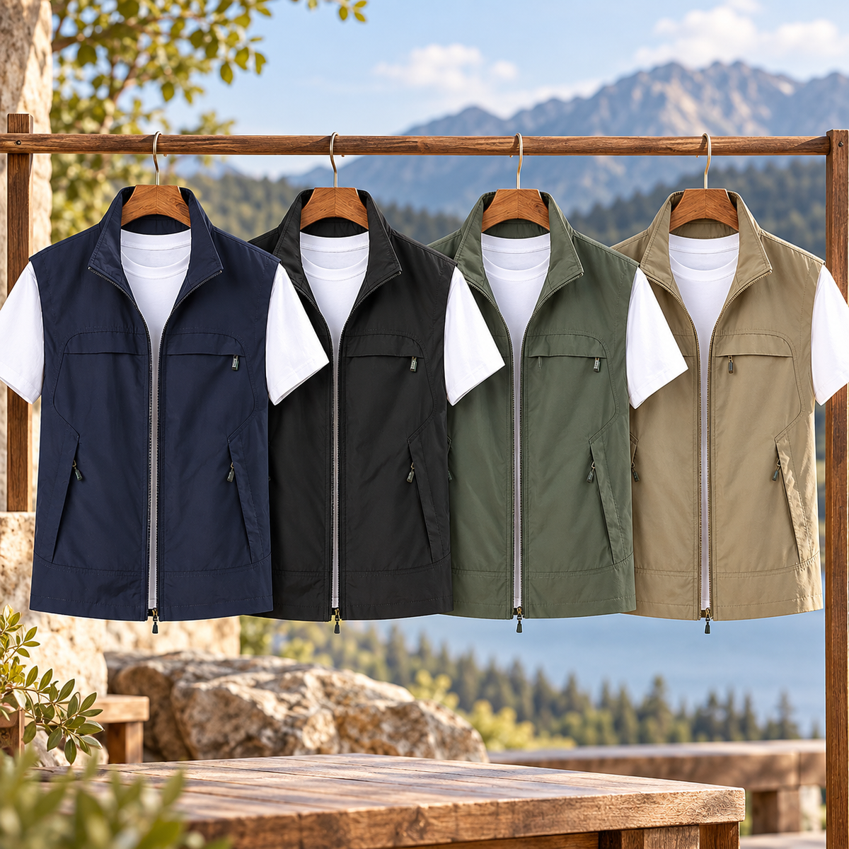 Men's Outdoor Lightweight Vest Quick Dry Zip | Sleeveless
