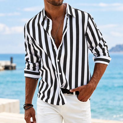 Men's Striped Summer Shirt Regular Fit | Classic Striped Design