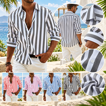 Men's Striped Summer Shirt Regular Fit | Classic Striped Design