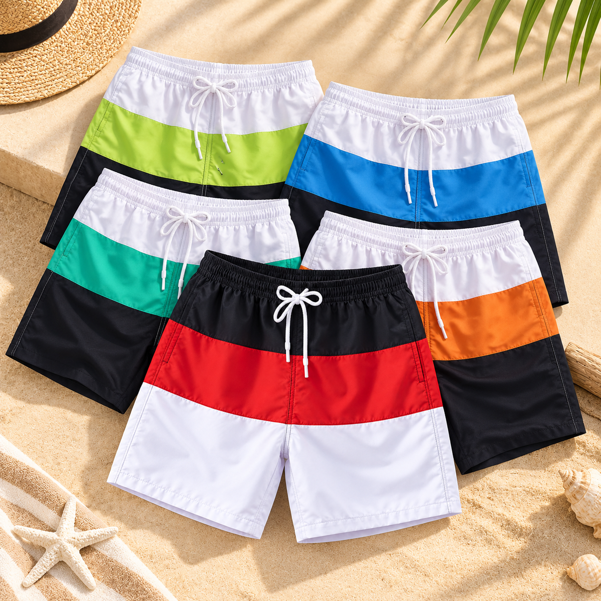 Men's Swim Shorts Durable Patchwork | Beachwear