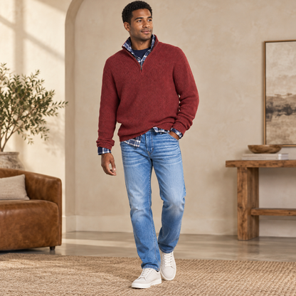 Men's Versatile Business Casual Zipper Sweater | Office Wear