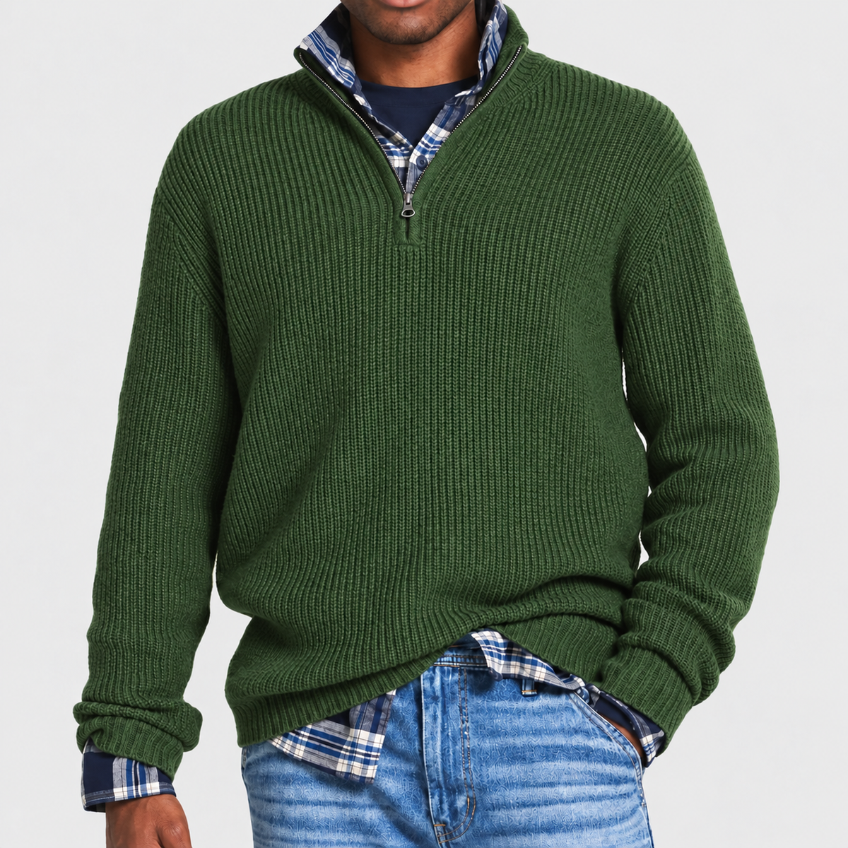 Men's Versatile Business Casual Zipper Sweater | Office Wear