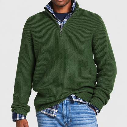 Men's Versatile Business Casual Zipper Sweater | Office Wear
