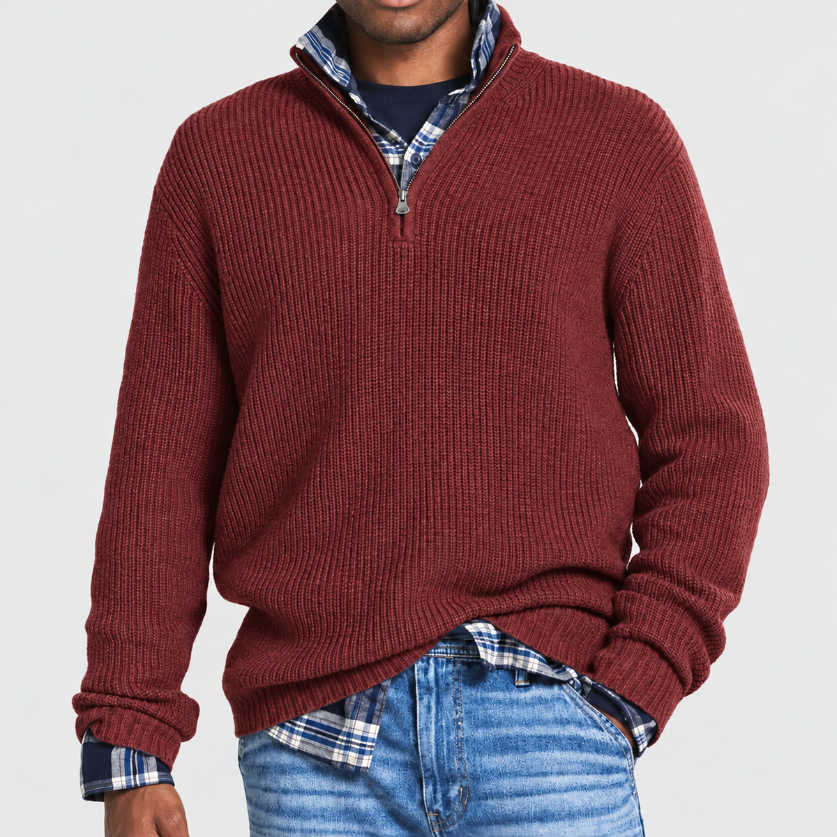 Men's Versatile Business Casual Zipper Sweater | Office Wear