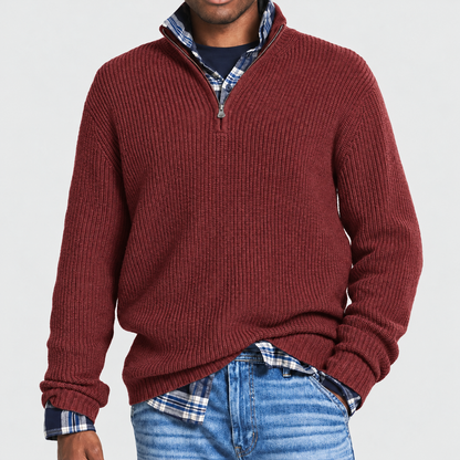 Men's Versatile Business Casual Zipper Sweater | Office Wear