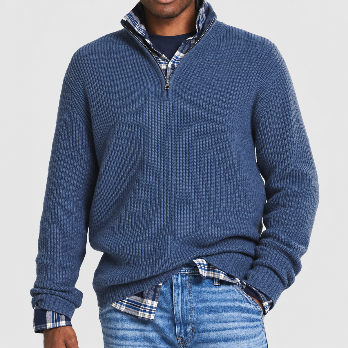 Men's Versatile Business Casual Zipper Sweater | Office Wear