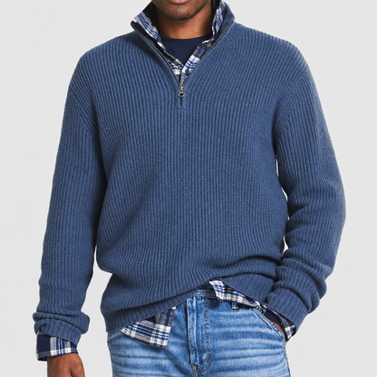 Men's Versatile Business Casual Zipper Sweater | Office Wear