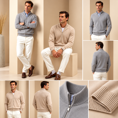 Men's Zip-Front Cardigan Slim-Fit | Casual Cardigan