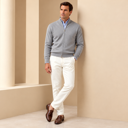 Men's Zip-Front Cardigan Slim-Fit | Casual Cardigan