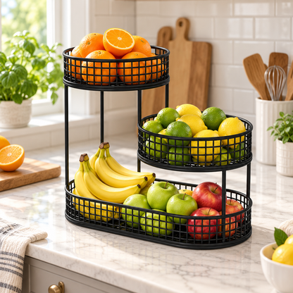Metal Fruit Stand Elegant Snack Stand Kitchen Organizer