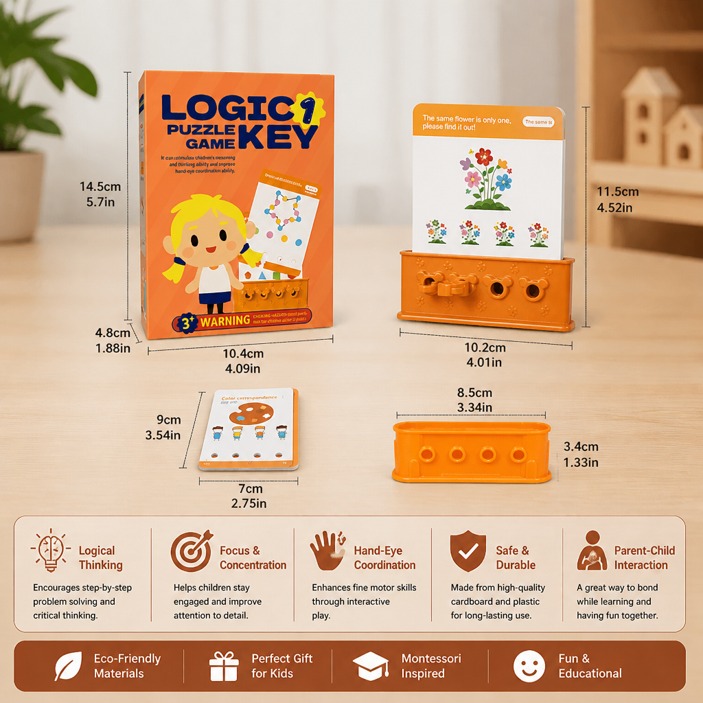 Colorful Lock and Key Puzzle Set with Pattern Recognition Learning