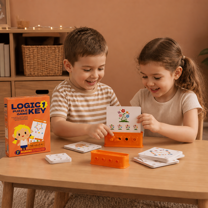 Colorful Lock and Key Puzzle Set with Pattern Recognition Learning