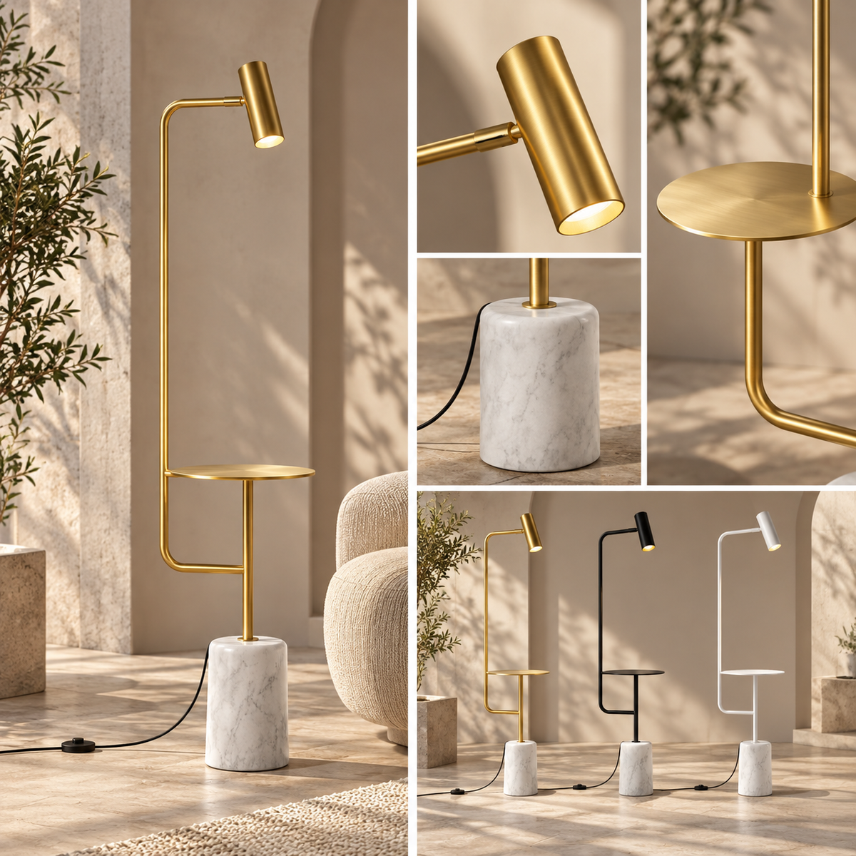 Modern Floor Lamp Table Bedroom Accent Lighting