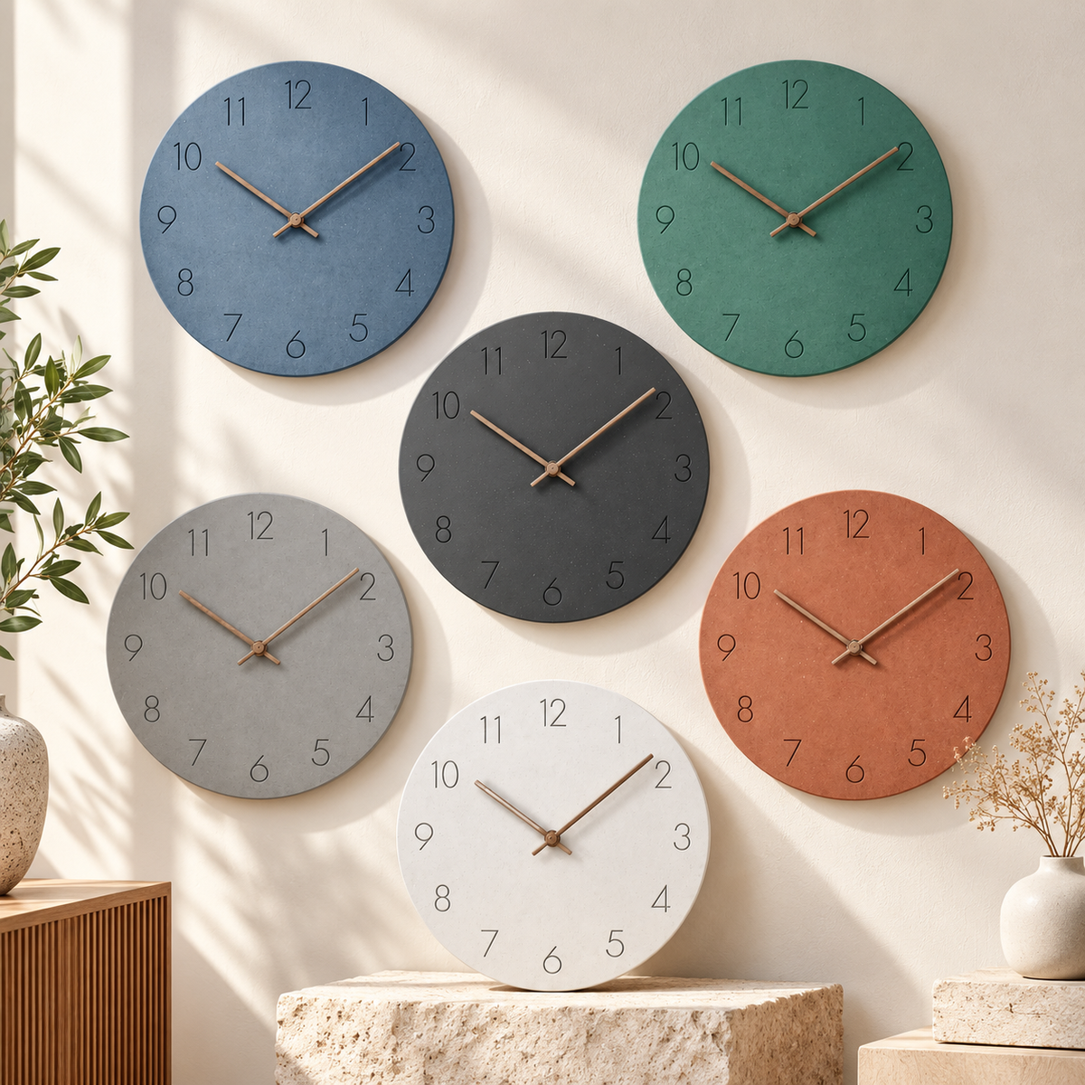 Modern Minimalist Wall Clock Battery Operated Nordic Design