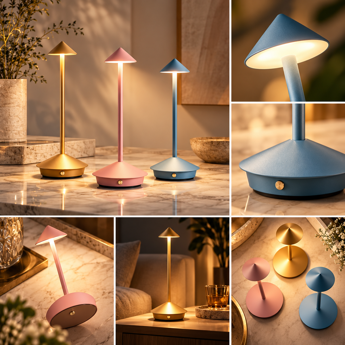 Modern Rechargeable Waterproof Table Lamp Touch Control
