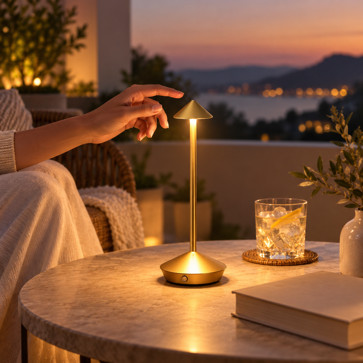 Modern Rechargeable Waterproof Table Lamp Touch Control