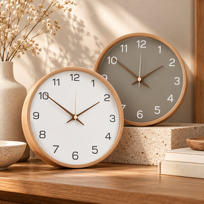 Modern Scandinavian Decorative Wall Clock Wooden Design