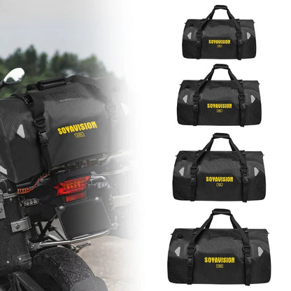 Roll Top Tail Bag with Reflective Strips and Convertible Carry Straps, 40L and 66L