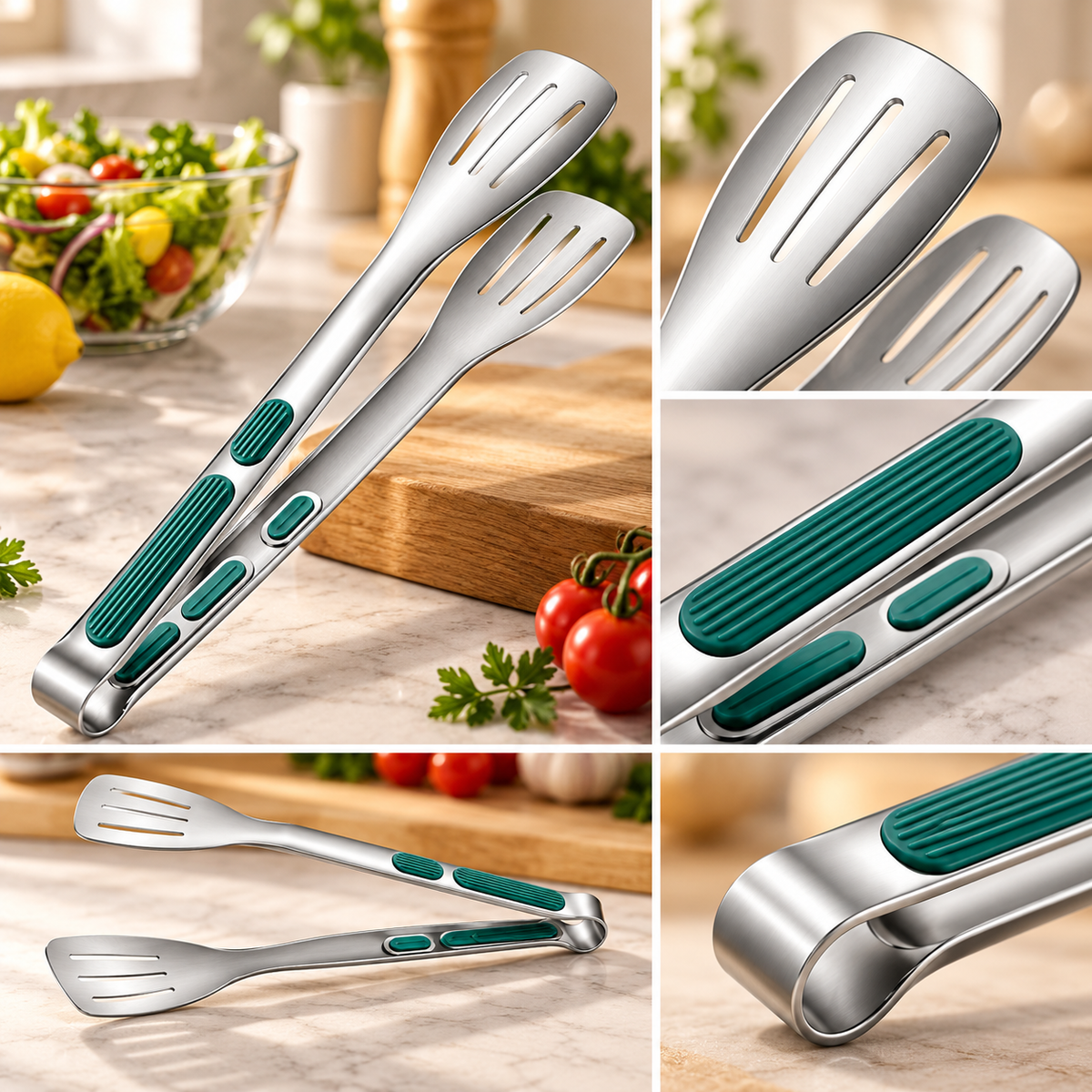 Non Slip Food Tongs Dishwasher Safe Kitchen Tongs