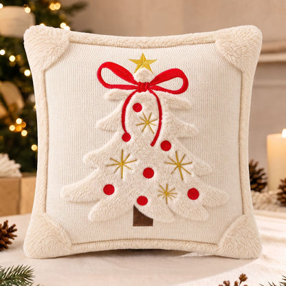 Embroidered Bow Holiday Pillow Covers – Set of 2