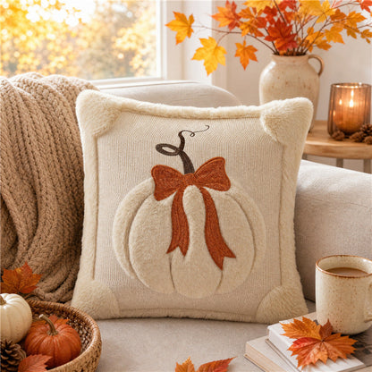 Embroidered Bow Holiday Pillow Covers – Set of 2