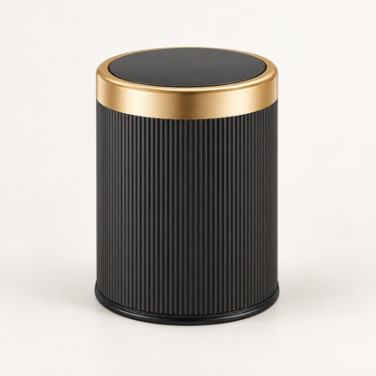Oval Trash Can Press Top Compact Bathroom Home Storage