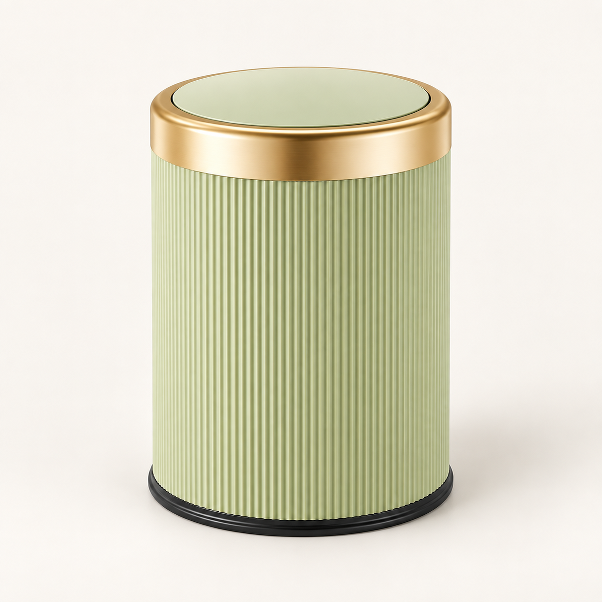 Oval Trash Can Press Top Compact Bathroom Home Storage