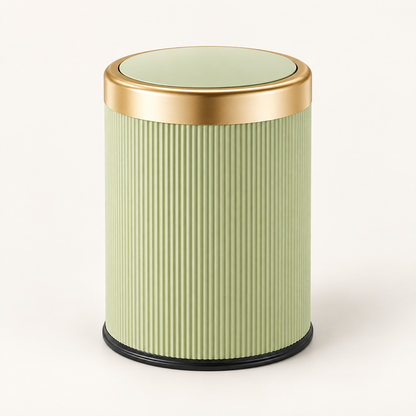 Oval Trash Can Press Top Compact Bathroom Home Storage