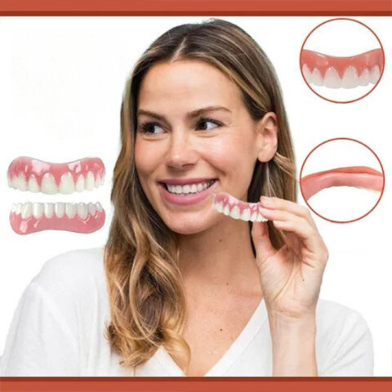 Silicone Denture Stabilizer Set with Moldable Upper and Lower Pieces