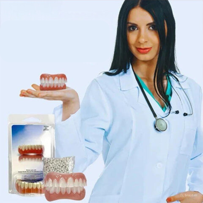 Silicone Denture Stabilizer Set with Moldable Upper and Lower Pieces