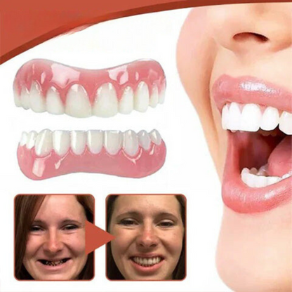 Silicone Denture Stabilizer Set with Moldable Upper and Lower Pieces