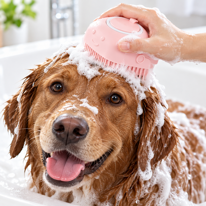 Pet Cleaning Brush Comfortable Shampoo Dispensing