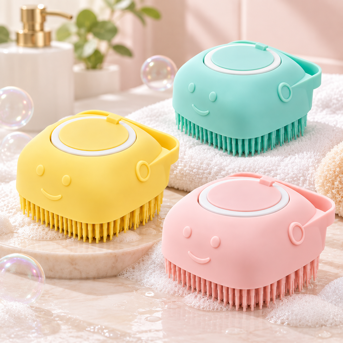 Pet Cleaning Brush Comfortable Shampoo Dispensing