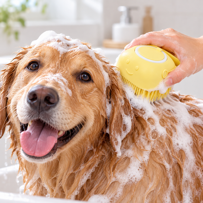 Pet Cleaning Brush Comfortable Shampoo Dispensing
