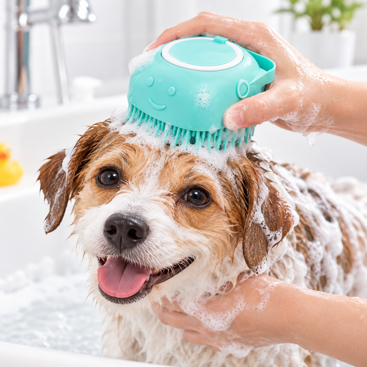 Pet Cleaning Brush Comfortable Shampoo Dispensing