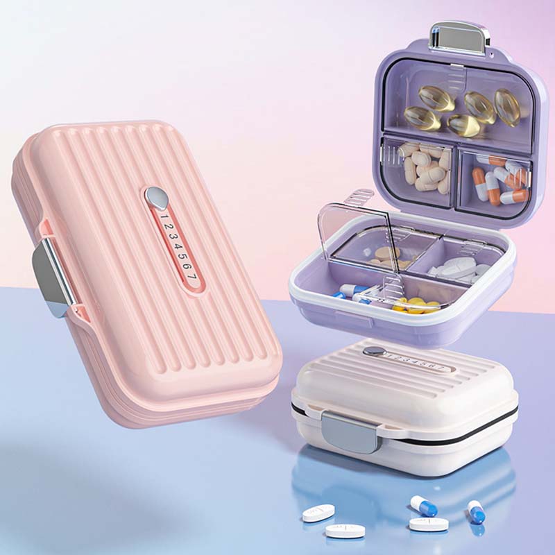 Portable Pill Organizer | Seven Compartments with Digital Counter