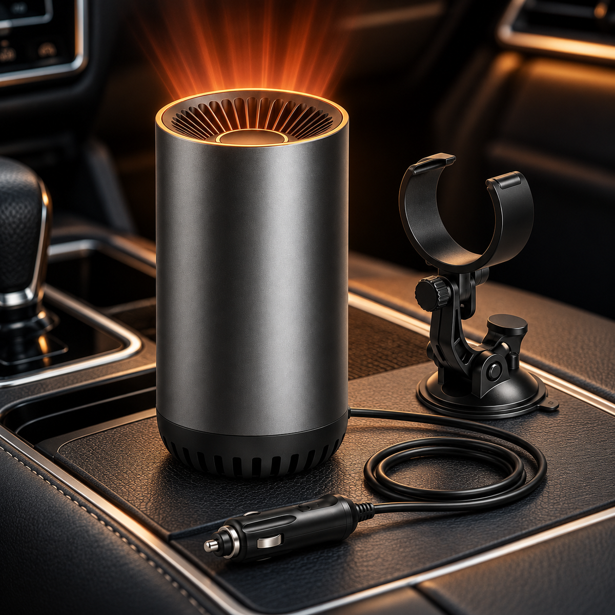 Portable Car Heater Suction Mount Compact Adjustable