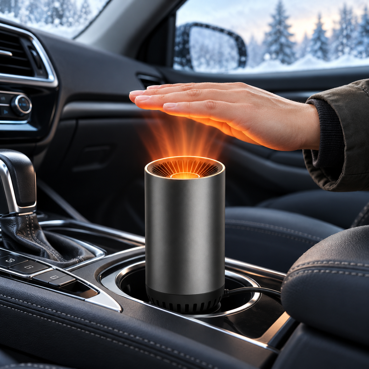 Portable Car Heater Suction Mount Compact Adjustable
