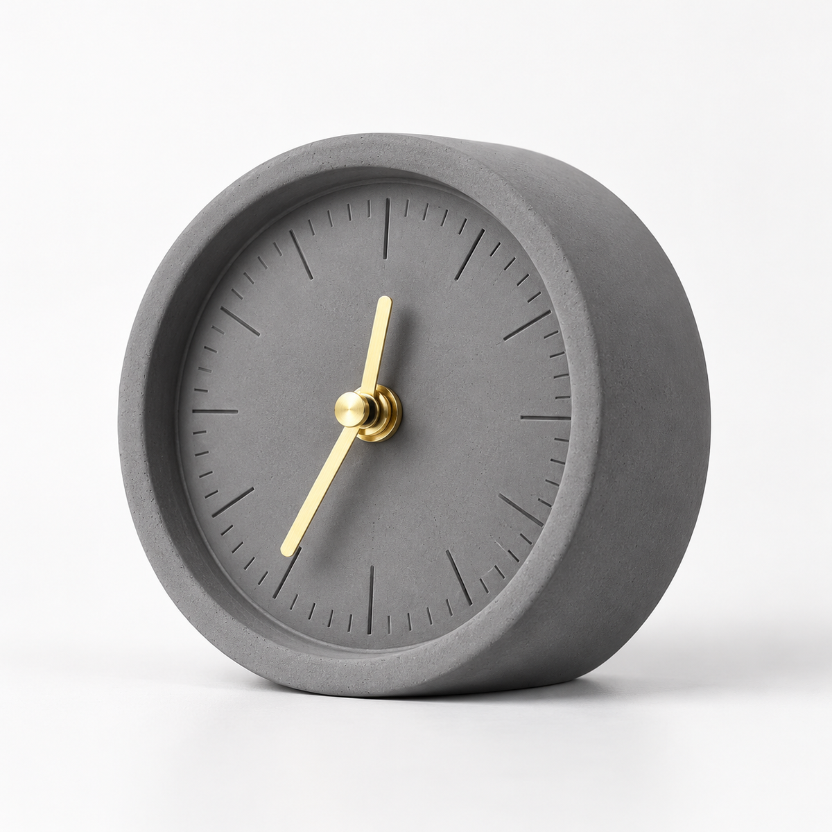 Portable Desk Clock Unique Concrete Decorative Accent